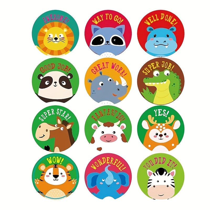 500 1-Inch Round Colored Stickers w/ 12 Patterns