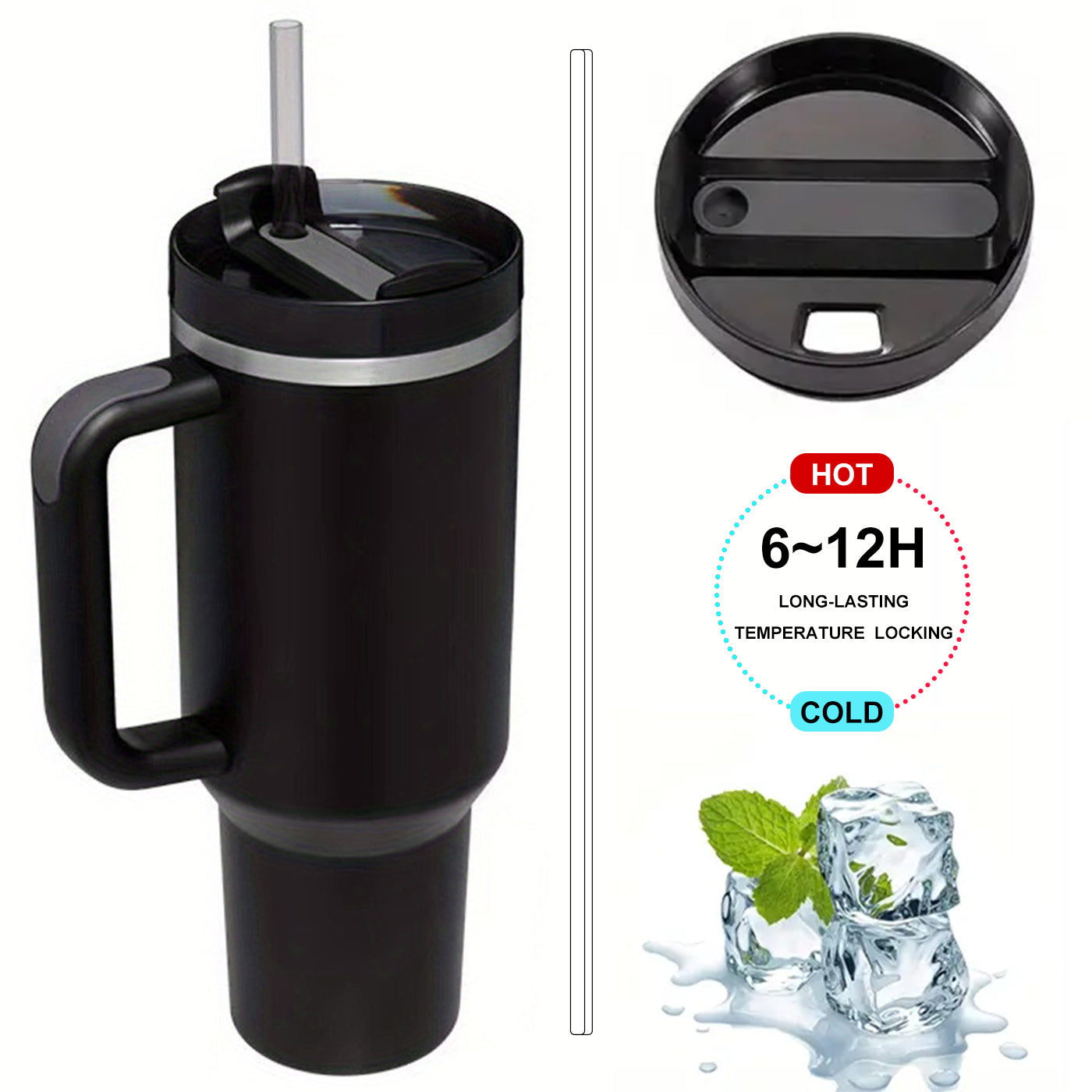 40oz Stainless Steel Vacuum Flask with Leakproof Lid for Outdoor Activities