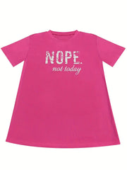 Letter Print Tee & Shorts Set