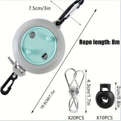 Adjustable Portable Clothesline Cord for Camping Laundry Dry Rope