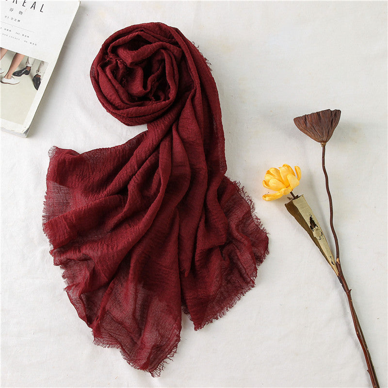 Plain Hijab Caps Scarf Polyester Wrap Elastic Shawls Soft Headband Snood