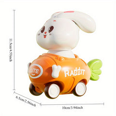 Durable Plastic Rabbit Toy Car Anti Fall Wear Resistant 5 Colors