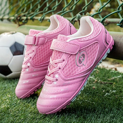 Boys Hook & Loop TF Soccer Cleats Comfortable Sport Shoes Kids Children