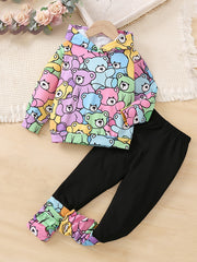 Girl's Unicorn Tie Dye Hoodie & Pants Set for Spring/Fall