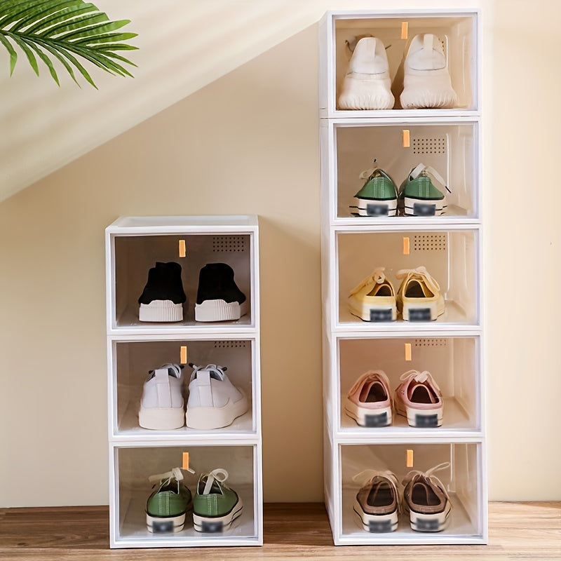 Plastic Shoe Rack Box With Door Dustproof Shoe Storage Box