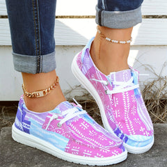 Women's Patchwork Boat Shoes Lightweight Slip On Casual Walking