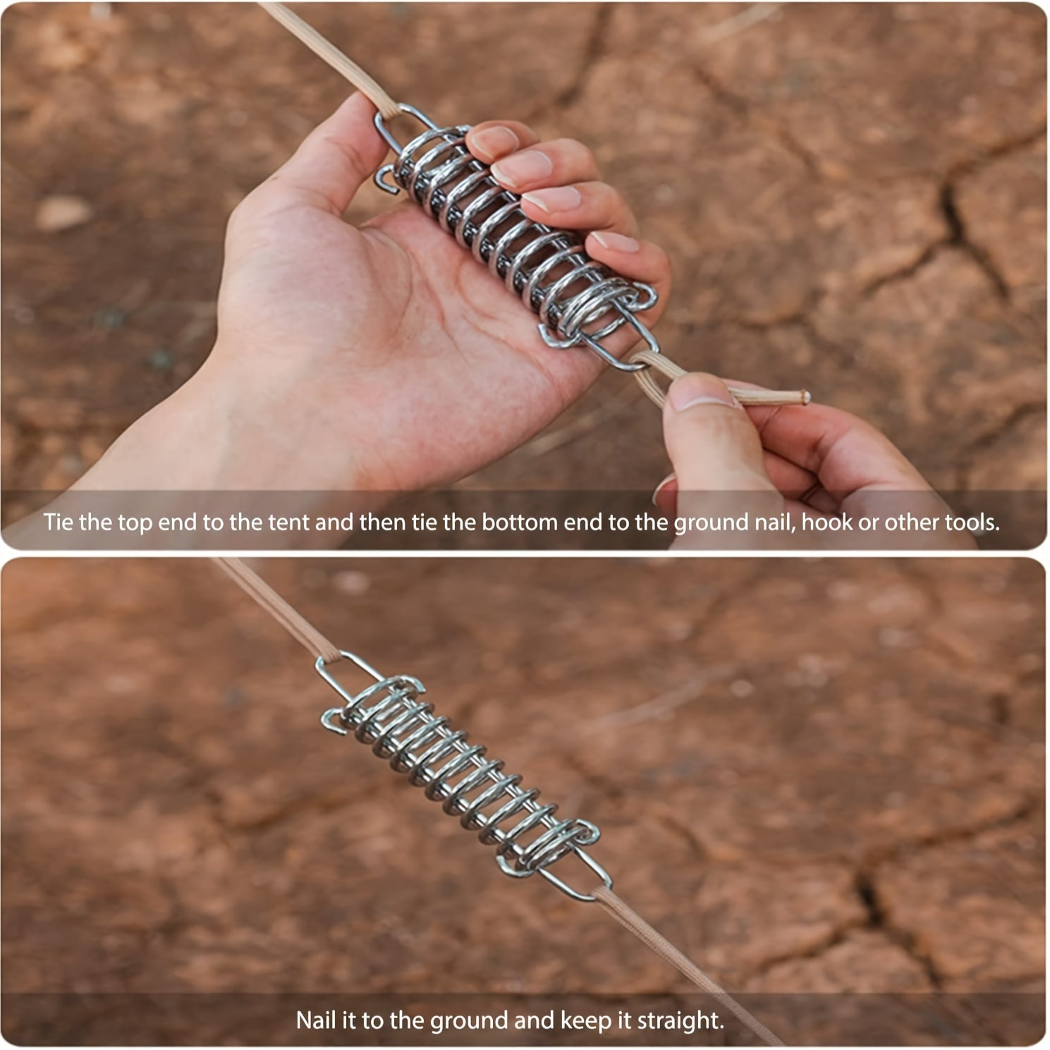 10pcs Stainless Steel Rope Tensioner for Camping Tent