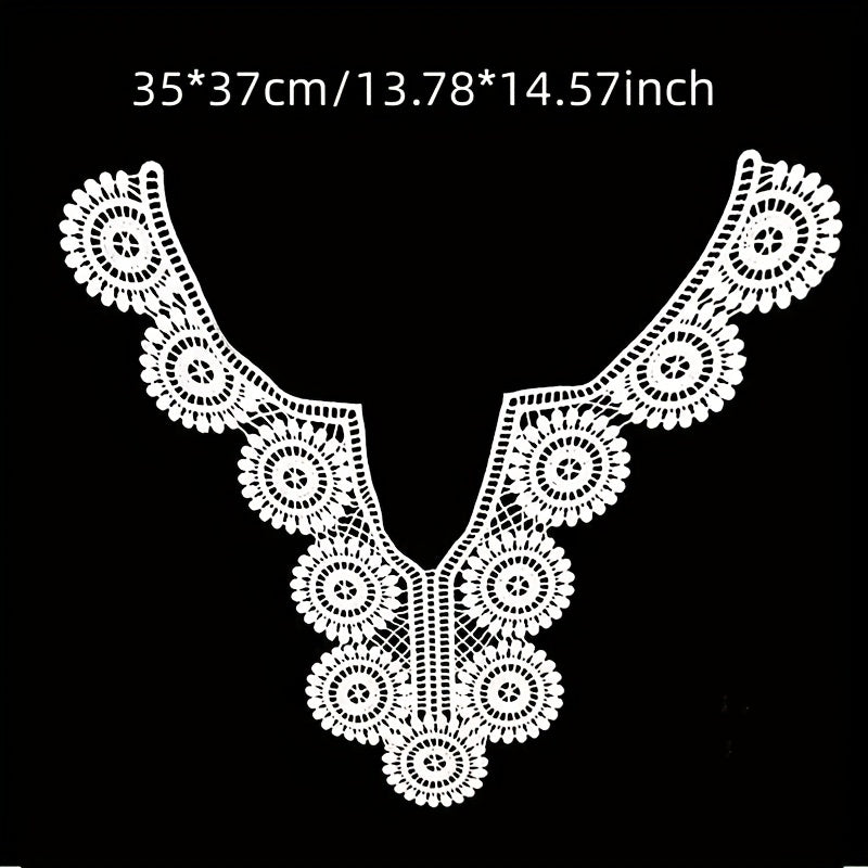 Embroidered Round Sexy V Lace Neckline Fabric DIY Collar Lace Fabric For Sewing