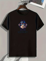 Monkey Print Men's Graphic T shirt Casual Comfy Tees For Summer Mens Clothing