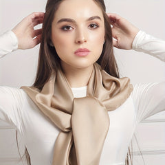 Solid Satin Bandana Shawl Silk Square Scarf Windproof Head Wrap