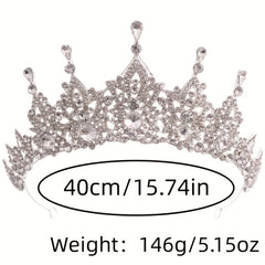 Baroque Crystal Bridal Head Jewelry Set Rhinestone Tiara Crown Earring Necklace