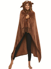 Women's Cartoon Animal Hooded Robe - Warm and Cozy Lounge Robe