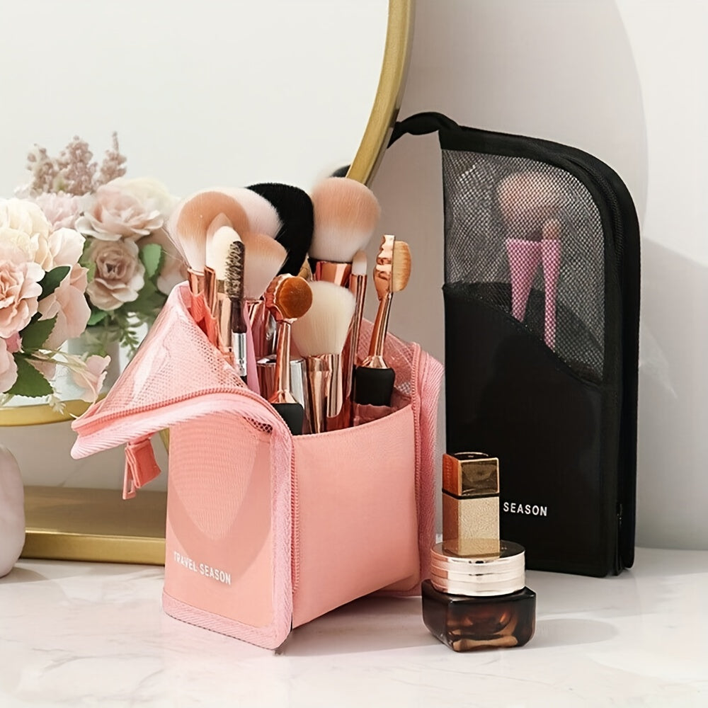 Makeup Brush Bag Multifunctional Organiser Half Clear Travel Holder