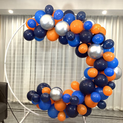 Outer Space Party Theme Kit Navy Orange & Latex Balloons 12 Silvery Balloons