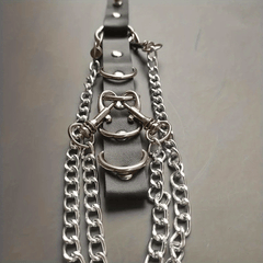 Men's PU Leather Leg Ring Hanging Pants Chain Belt Binding Suspenders