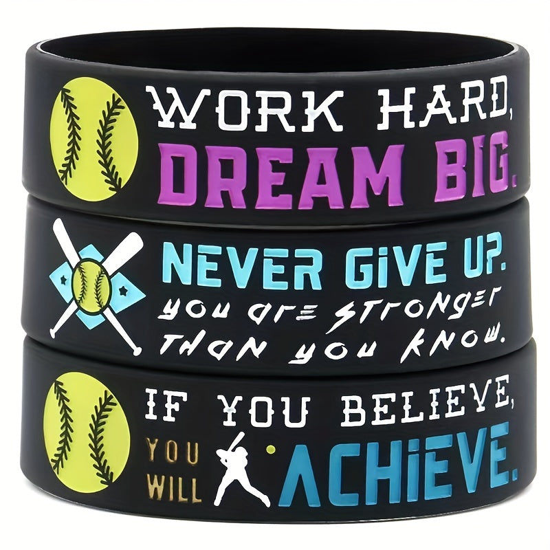 Motivational Softball Wristbands Sports Quotes Team Awards