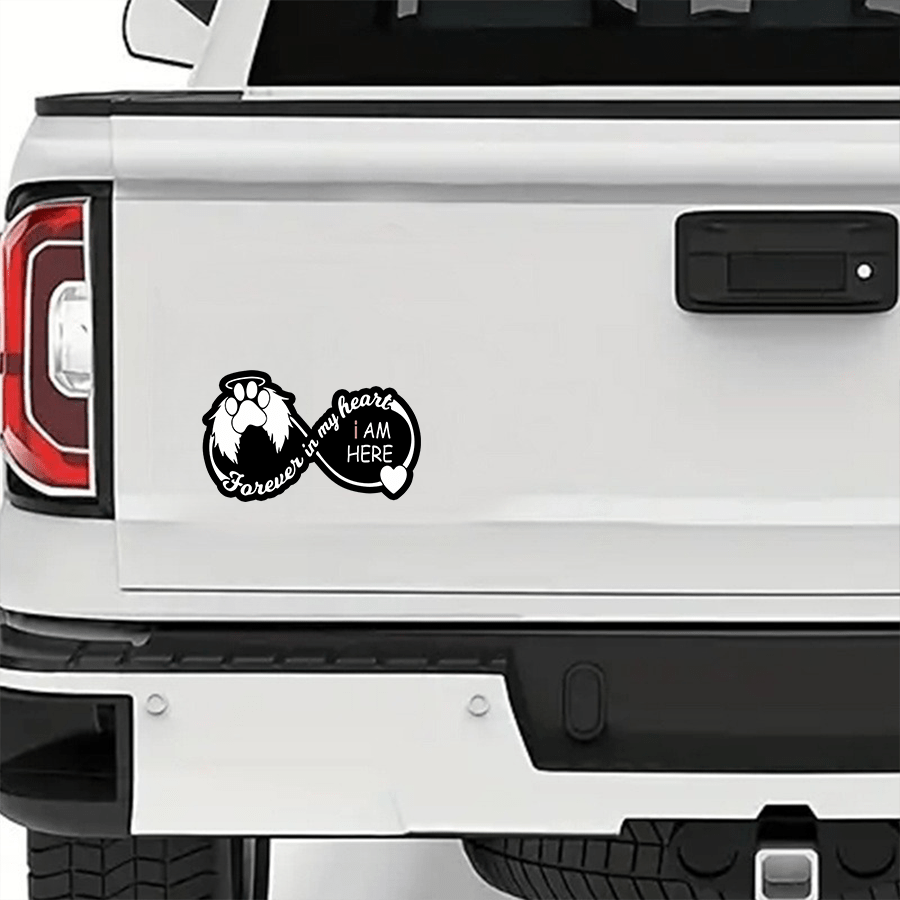 Forever in My Heart Puppy & Angel Wings Vinyl Sticker for Pet Loss