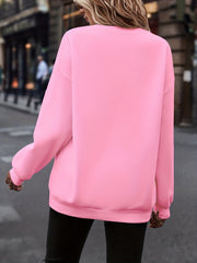 Floral Bee Print Pullover Sweatshirt for Fall & Winter