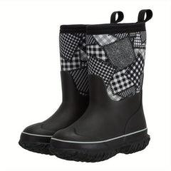 MCIKCC Girl's High Top Rain Boots Non Slip Durable Casual Waterproof Shoes