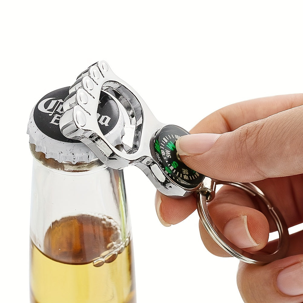 Toe Shaped Compass Keychain Bottle Opener Camping Picnic