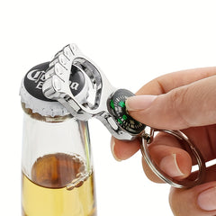 Toe Shaped Compass Keychain Bottle Opener Camping Picnic