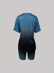 Ombre Two piece Set Casual Short Sleeve T shirt & Skinny Shorts