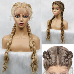 12 Cm Synthetic Cornrow Braided Wigs Lace Front Wigs With Baby Hair