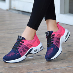 Contrast Knit Sneakers Air Cushion Non slip Running Shoes