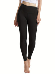 Solid High Waist Leggings Casual Bodycon Long Length Workout Leggings
