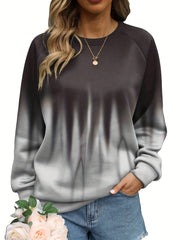Ombre Crew Neck Sweatshirt for Women
