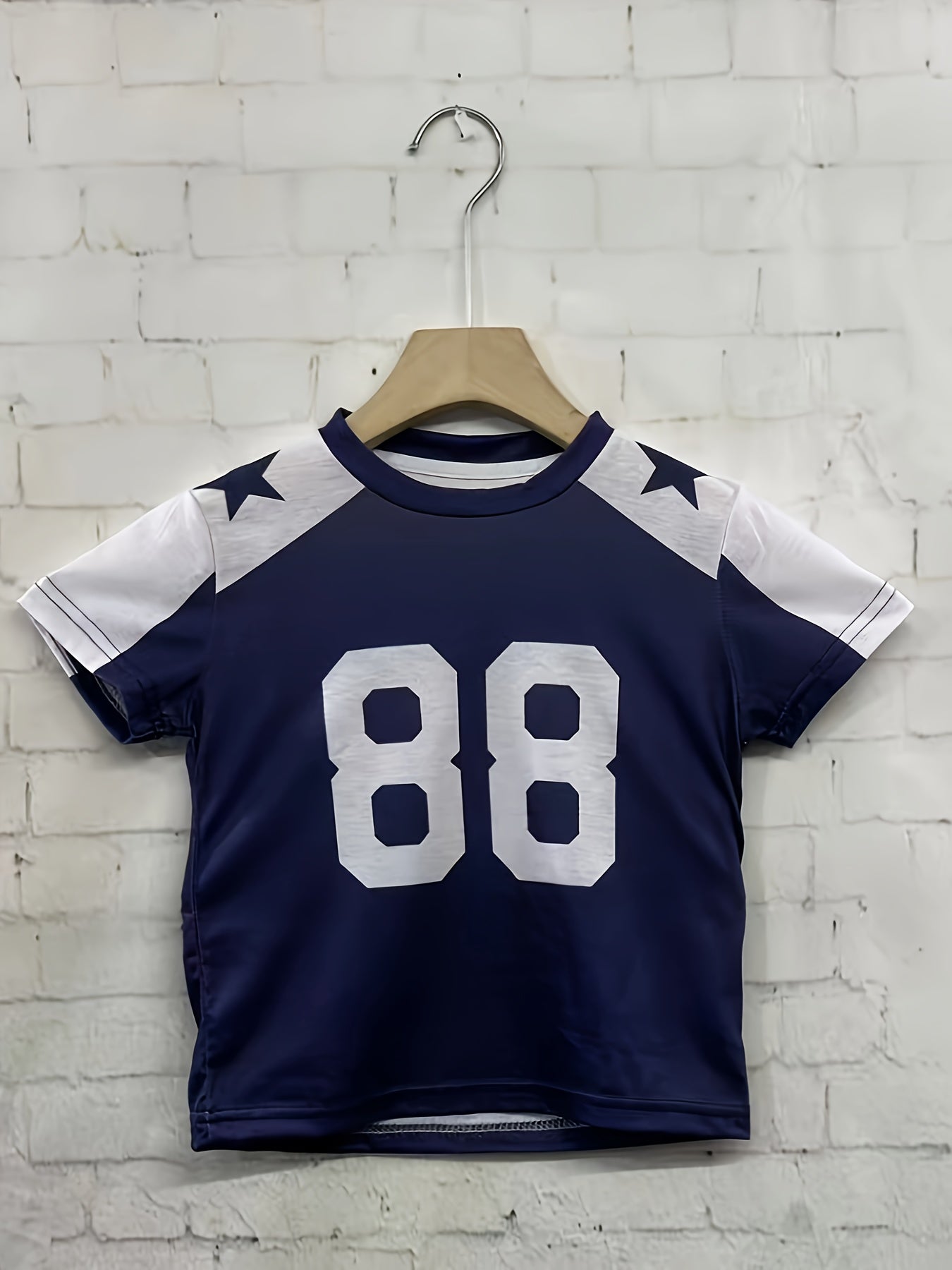 Boy's Breathable Short Sleeve Sports T-Shirt, Creative Pattern Casual Top