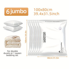 6pcs Vacuum Compression Storage Bags for Clothes Blankets Shir