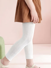 Girls Cotton Leggings Cropped Pants for Spring and Fall