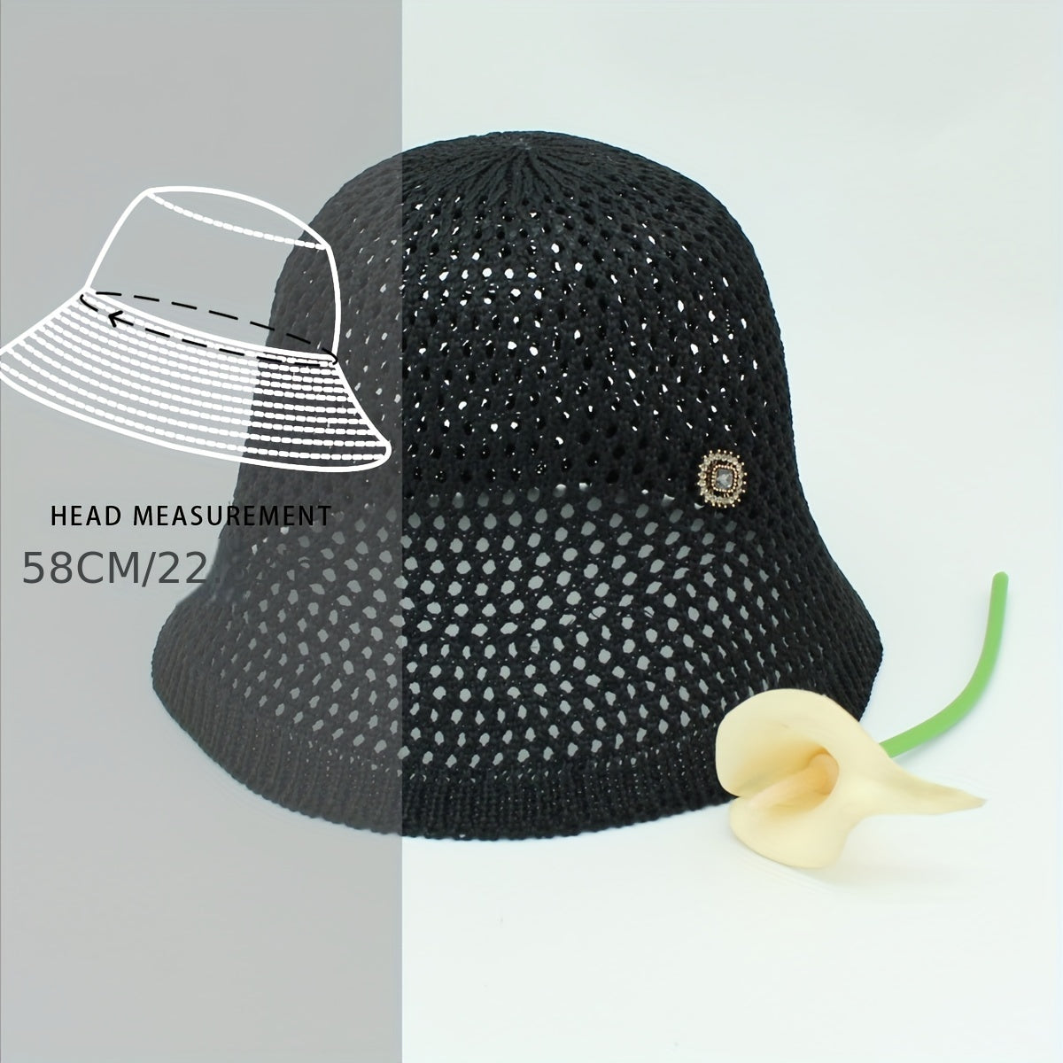 Breathable Crochet Bucket Hat for Women