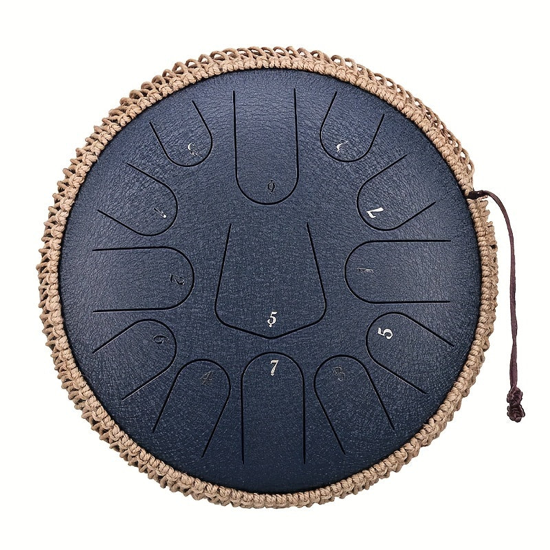 Rattan Braided 30-48cm Tongue Drum Set C Key 13-Tone Titanium Alloy Steel