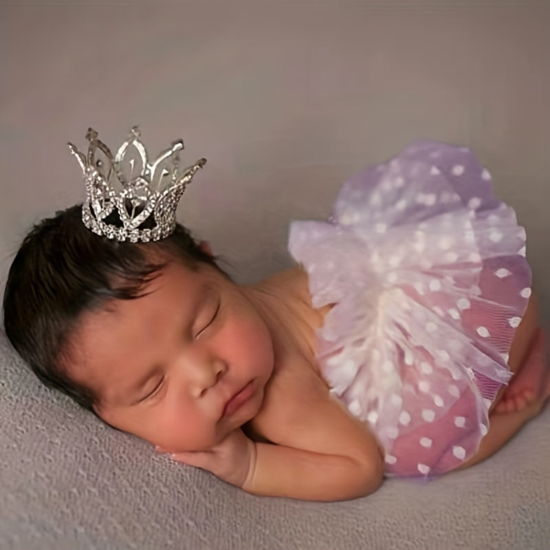 Pink Mesh Puff Skirt Baby Photography Props Set