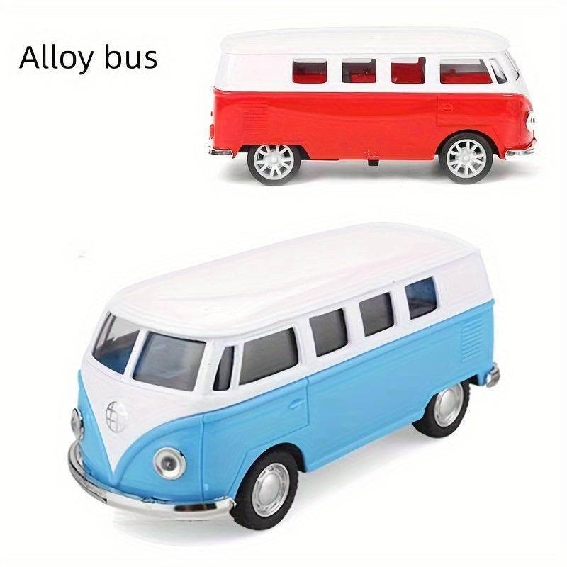 1:32 Alloy Bus Model Toy Car Can Open The Door Touch Decoration Back Force