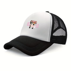 Cartoon Girl Printed Trucker Hat & Mesh Sun Hat
