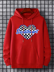 Men's Sweetheart Print Hoodie Casual Stretch Hooded Sweatshirt