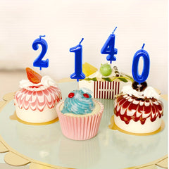 Golden Digital Candle Birthday Cake Decor 5pcs