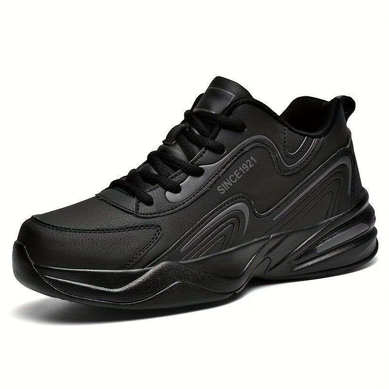 Men's Block Letter Print Chunky Sneakers