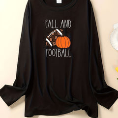 Women's Plus Pumpkin Print Long Sleeve Lounge Top