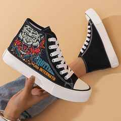 Horror Pattern Lightweight High Top Canvas Sneakers