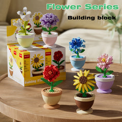 Flower Bonsai Building Blocks Set Home Decor Desk