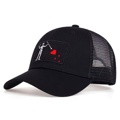 Men's Skull Fork Heart Baseball Cap Mesh Hat