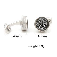 Retro Pattern Silver Men's Cufflinks