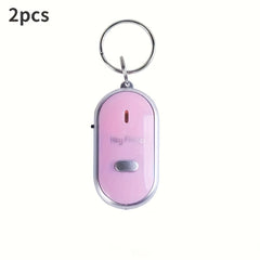 2pcs Sound Control Lost Key Finder Locator Keychain LED Light Torch