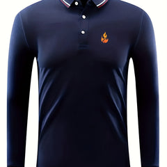 Flame Pattern Men's Casual Long Sleeve Shirt