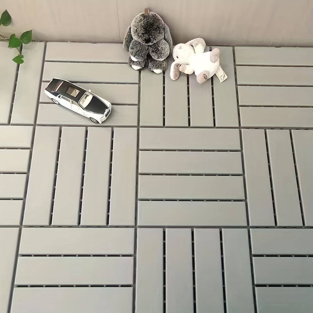 6pcs Interlocking Deck Tiles Waterproof Outdoor Flooring Patio Decking Tiles