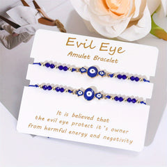 2pcs Funky Eye Round Beads Bracelet Jewelry for Men Women